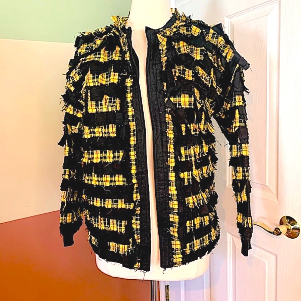 Y2K Vintage Plaid RibbonJacket